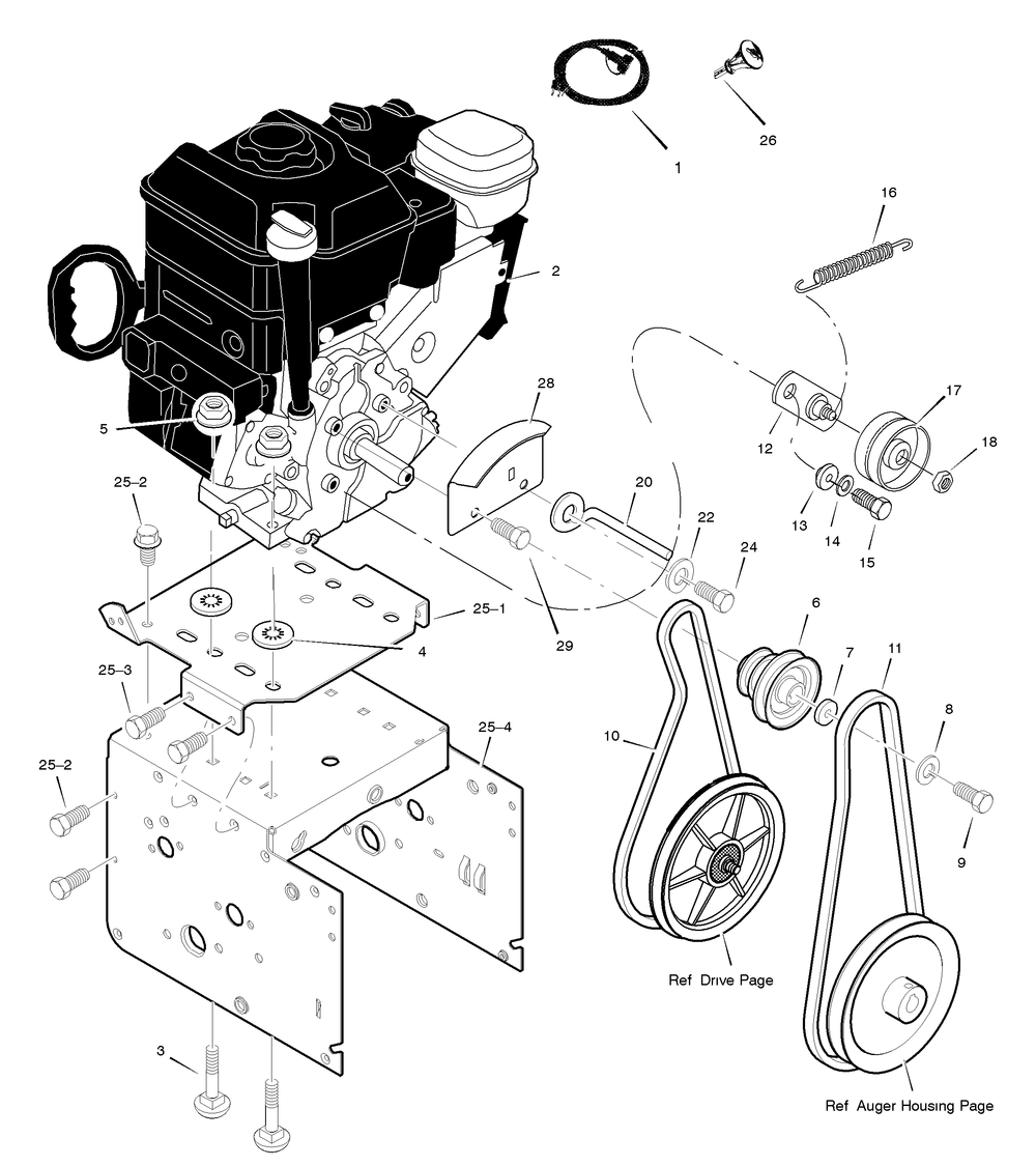 Engine Diagram and Parts List for C950-52431-0 2004 Briggs and Stratton Snow Blower